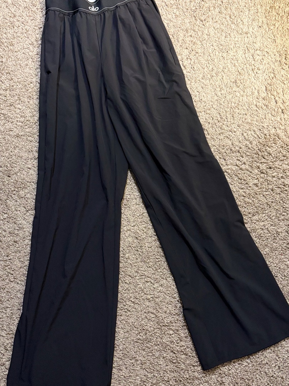 ALO Yoga Black Wide-Leg Flow Pants